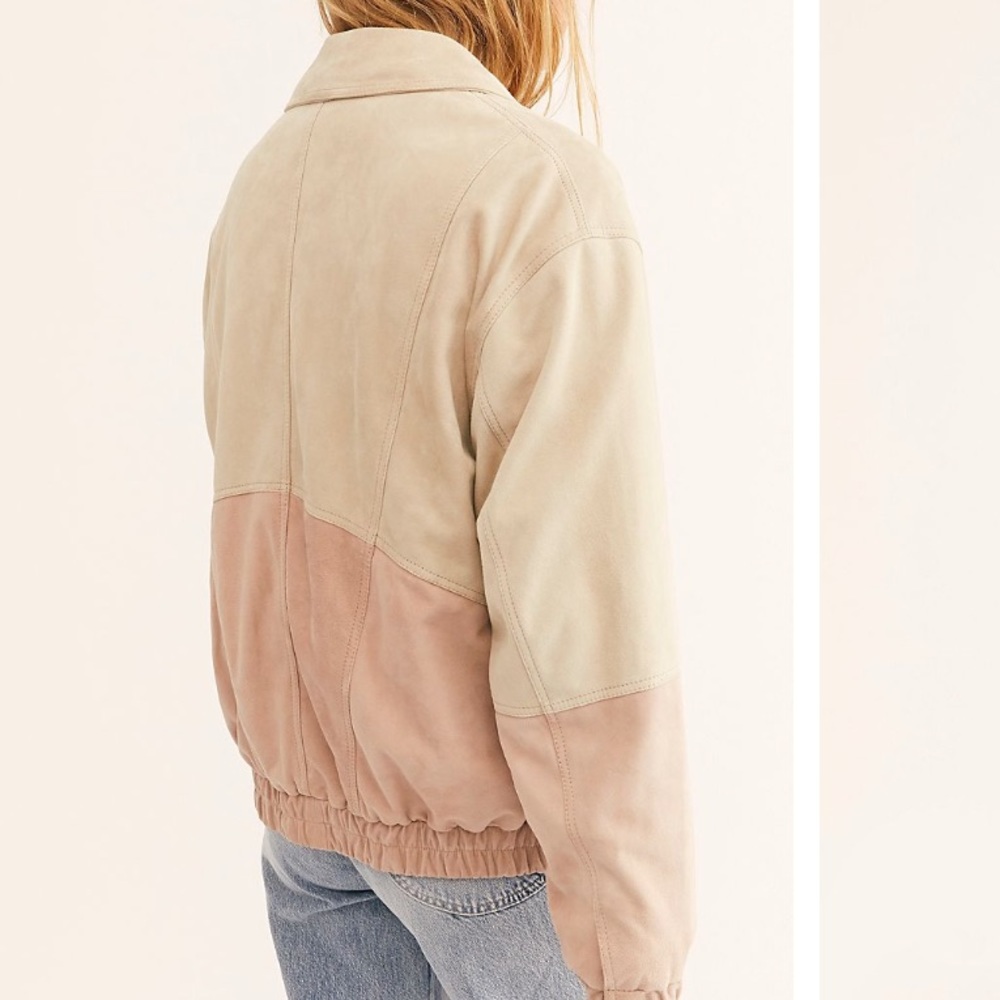 🆕 Free People Distant Lights Genuine Suede Bomber - Picture 2 of 3